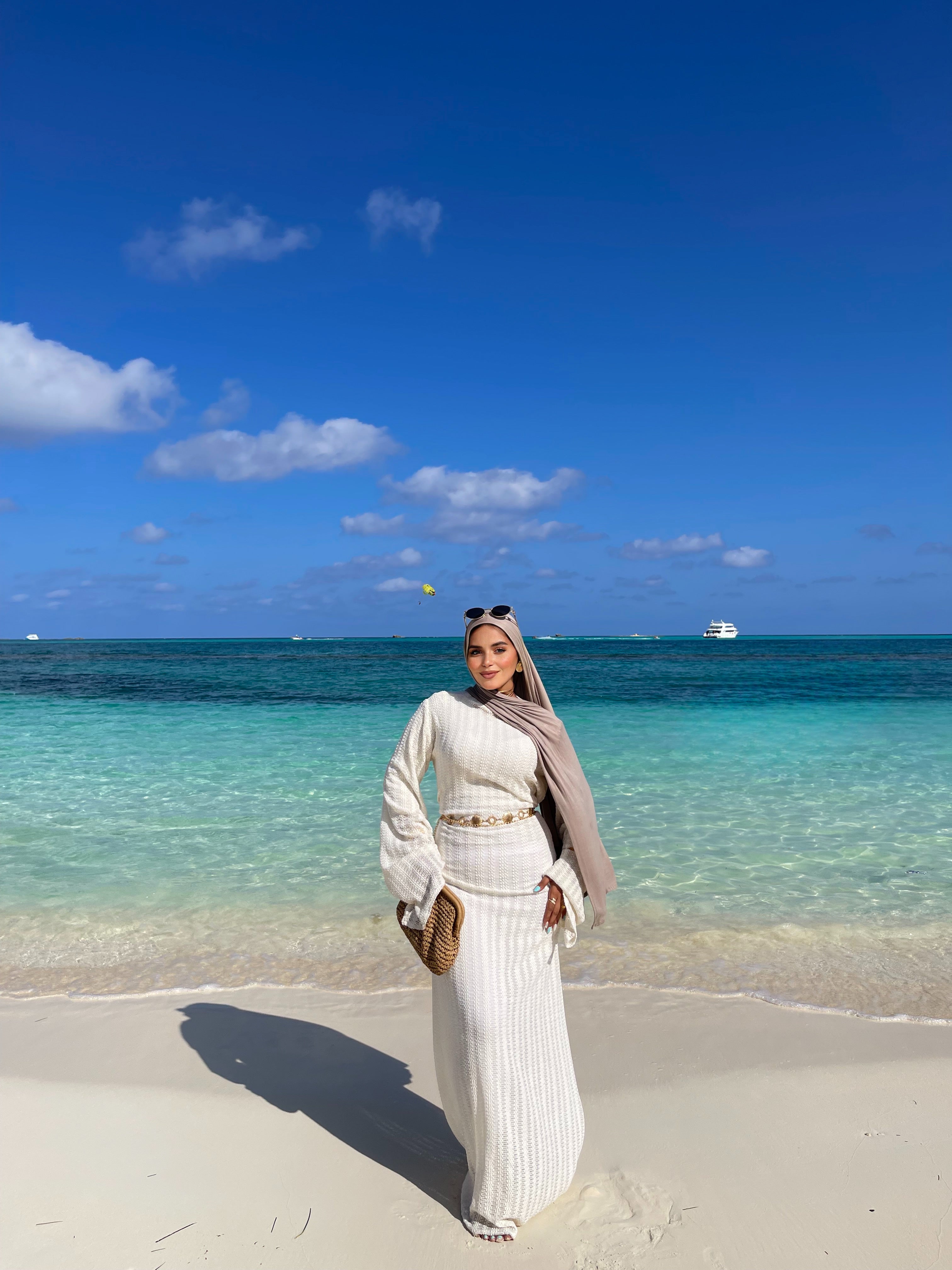 Summer beach dress in white