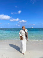 Summer beach dress in white
