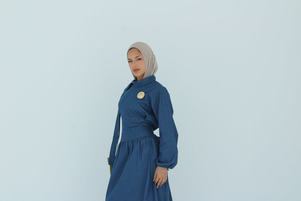 Classic maxi denim dress