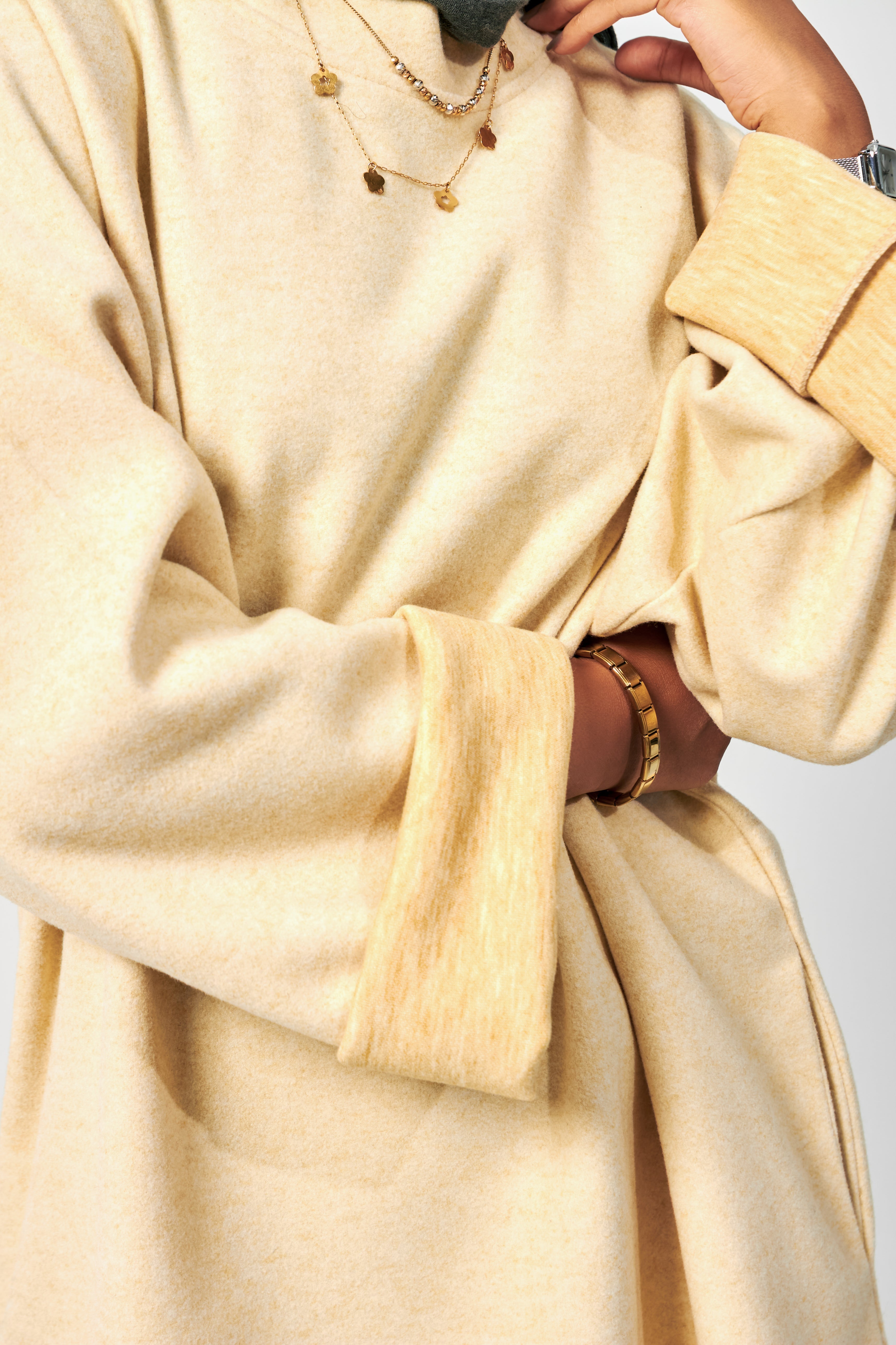 Wool oversized dress in Butter yellow