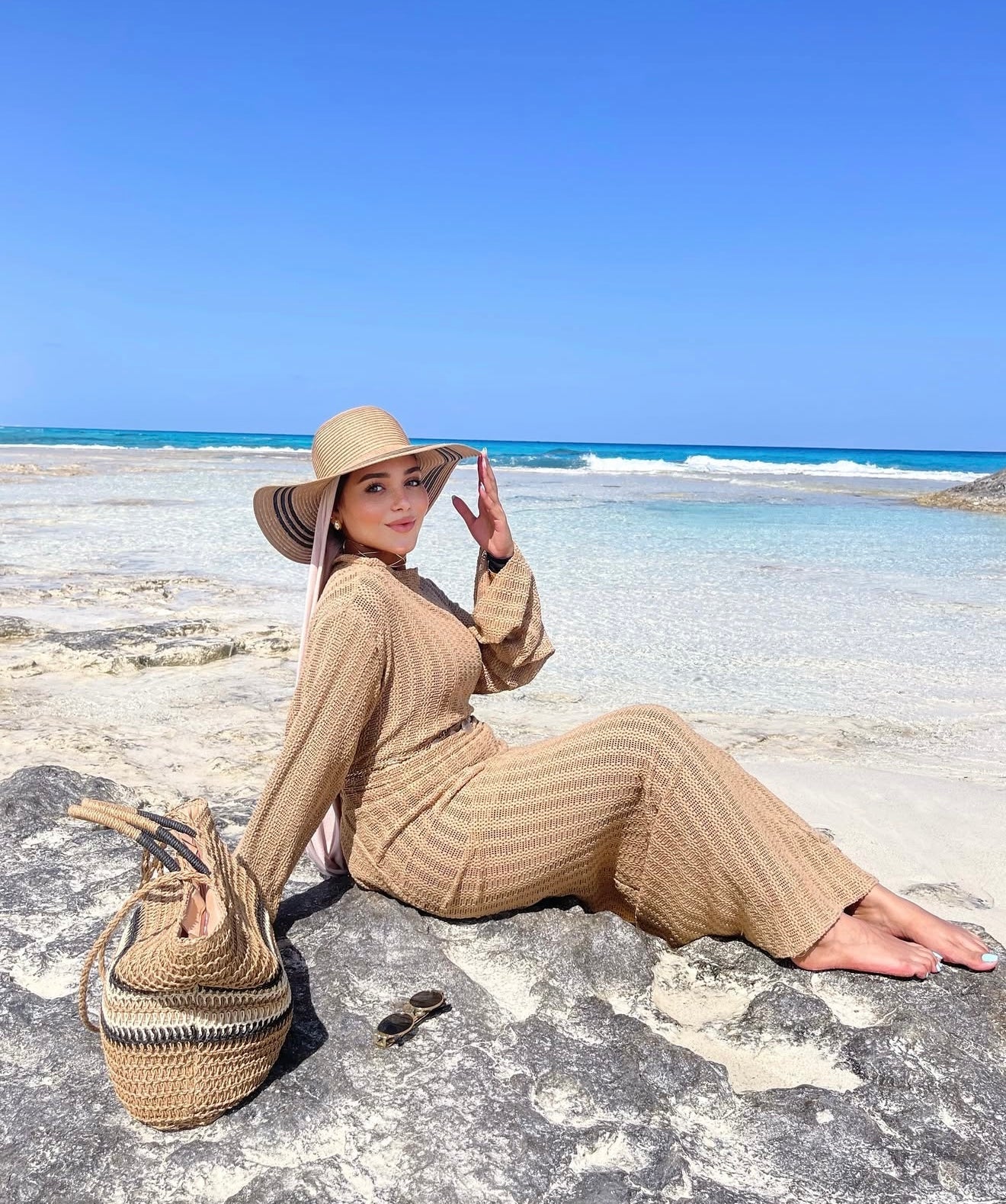 Summer beach dress in beige