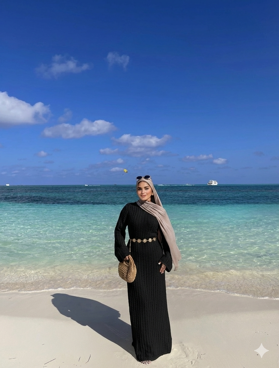 Summer beach dress in black