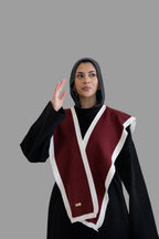 Knitted shoulder scarf in Burgundy