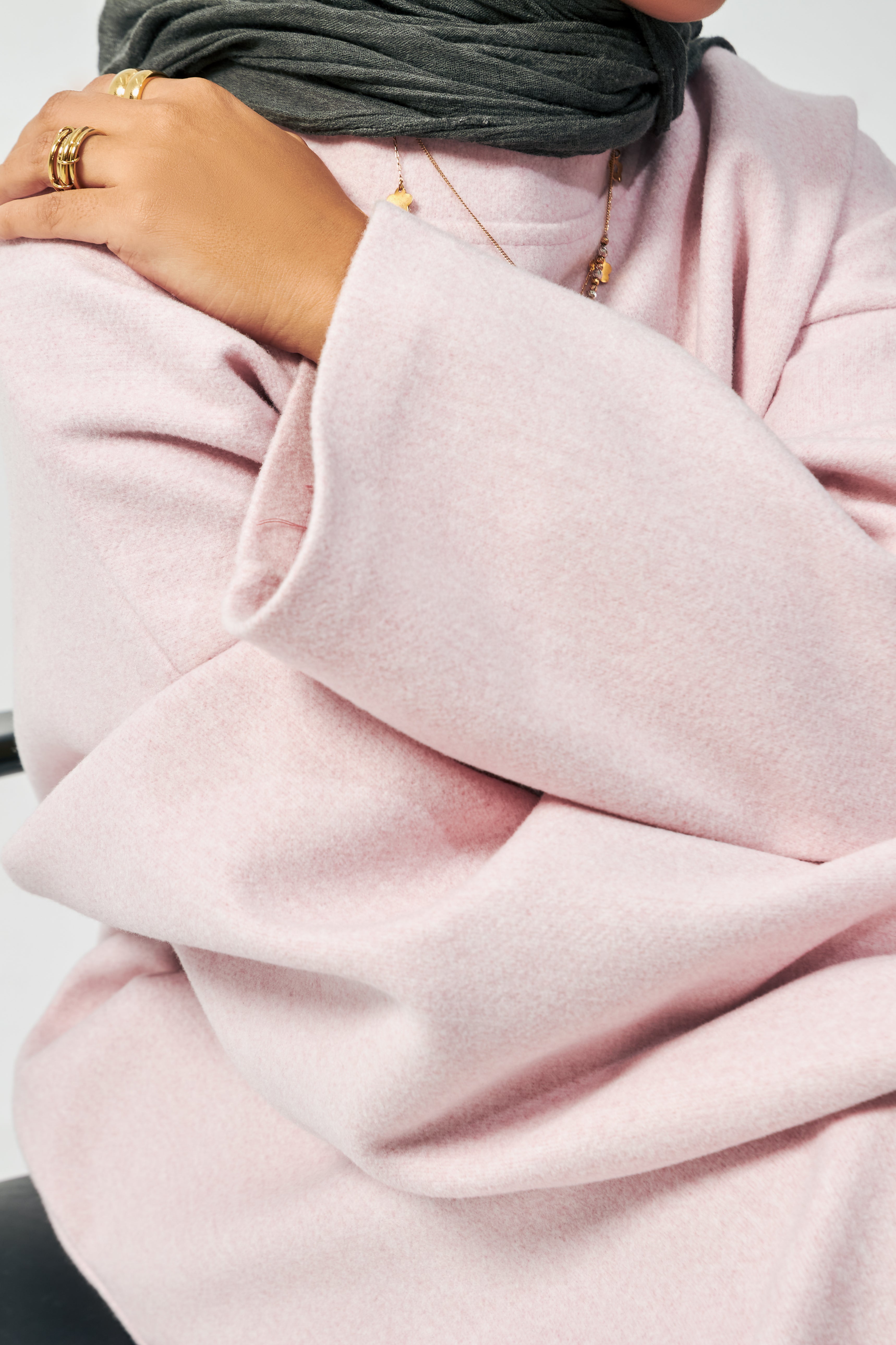 Wool oversized dress in Pink