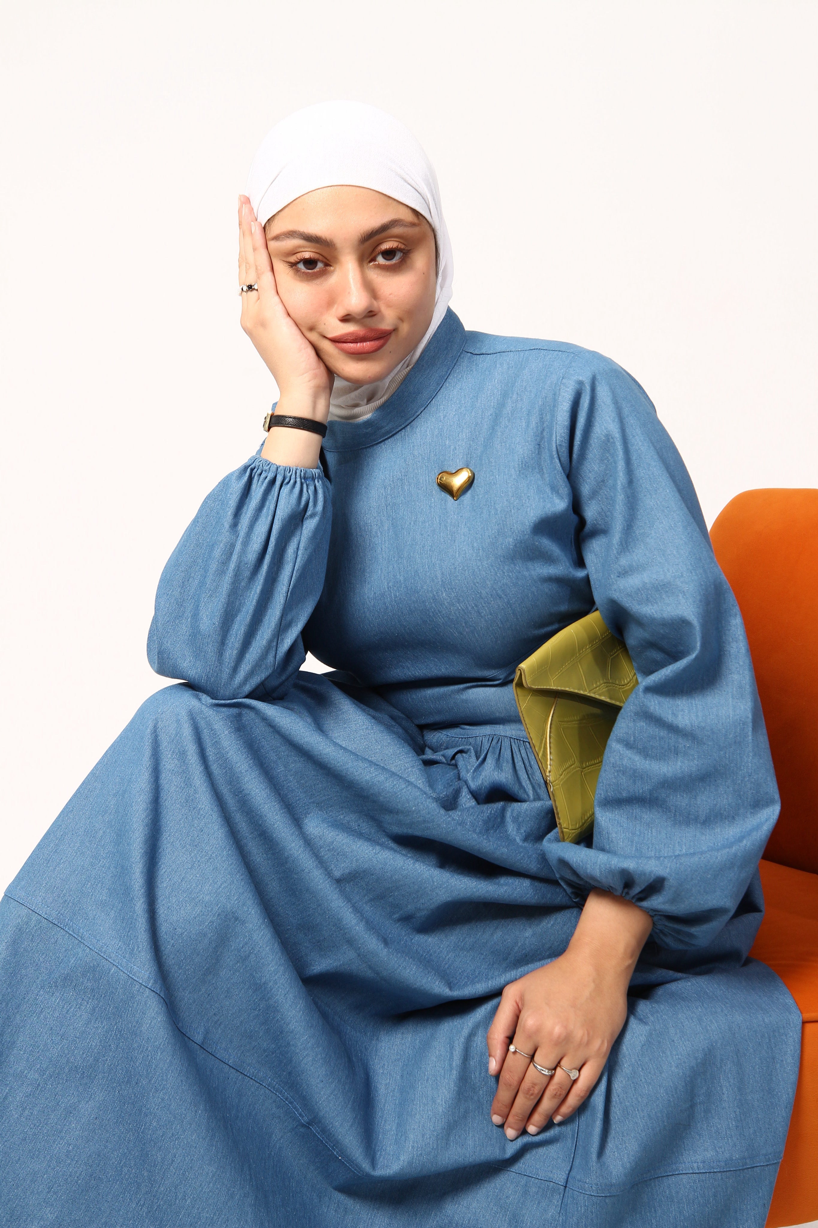 Classic maxi denim dress